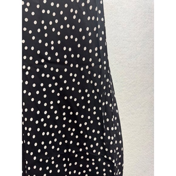 Black & White Polka Dot Rayon Skirt By Salaam Womens Small - Picture 2 of 8
